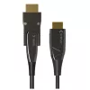 Techly HDMI A/A Micro HDMI AOC fiiberoptiline kaabel 4K 20m, 20 m, HDMI tüüp A (Standard), HDMI tüüp D (Micro), 3D, 18 Gbit/s, Must