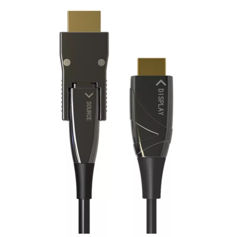 Techly HDMI A/A Micro HDMI AOC fiiberoptiline kaabel 4K 20m, 20 m, HDMI tüüp A (Standard), HDMI tüüp D (Micro), 3D, 18 Gbit/s, Must