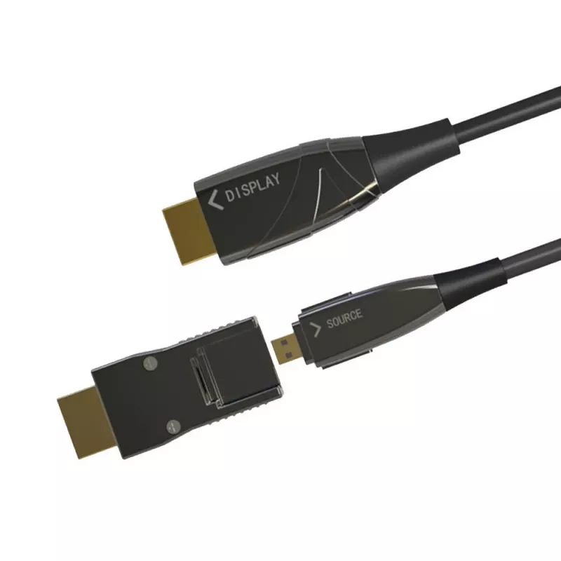Techly HDMI A/A Micro HDMI AOC fiiberoptiline kaabel 4K 20m, 20 m, HDMI tüüp A (Standard), HDMI tüüp D (Micro), 3D, 18 Gbit/s, Must