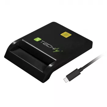 Techly Compact Smart Card Reader/Writer USB-C™ Valge, USB 2.0, 1,5 m, Must, 102 g