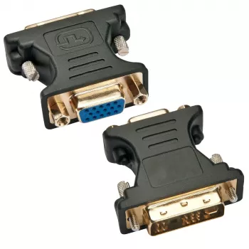 Techly DVI Isane/VGA Emane Analoogvideo Adapter Must, DVI-A, VGA, Must