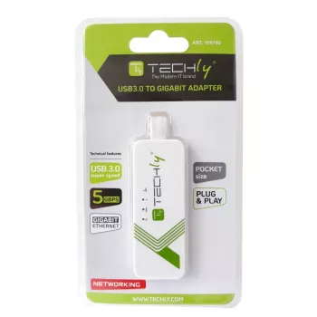 Techly IDATA USB-ETGIGA-3A võrgukaart Ethernet 5000 Mbit/s