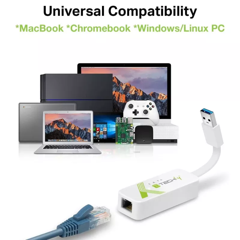 Techly IDATA USB-ETGIGA-3A võrgukaart Ethernet 5000 Mbit/s