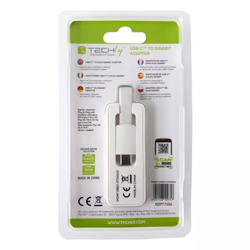 Techly IADAP USB31-ETGIGA3 võrgukaart Ethernet 5000 Mbit/s