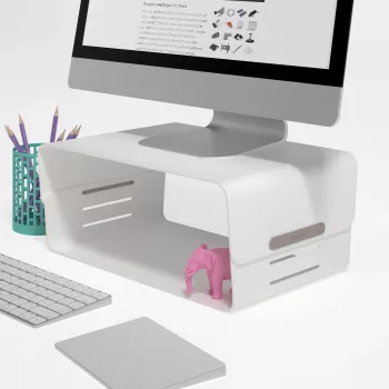 Dataflex Addit Bento® monitoritõstuk - reguleeritav 120, vabaltseisev, 20 kg, kõrguse reguleerimine, hall, valge