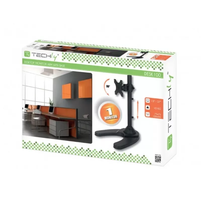 Techly Lauahoidik 1 monitorile 13–27-tollise diagonaaliga koos alusega ICA-LCD 3500
