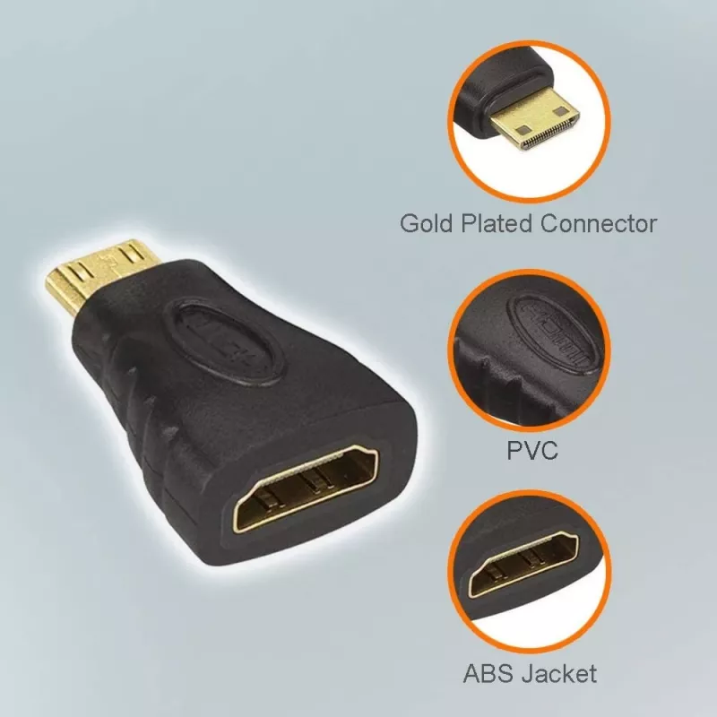 Techly HDMI Mini HDMI-le Type C F / M Adapter IADAP HDMI-MC, Mini HDMI, HDMI, Must