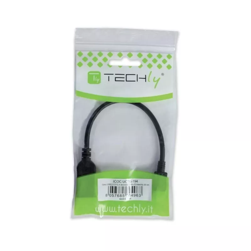Techly USB2.0 OTG-kaabel A-emane / Micro-B-isane 0,2 m ICOC UOTG-194