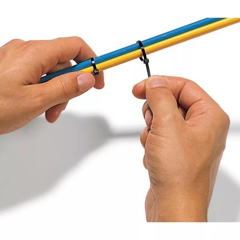 Techly kaabliside nailonist plaaster 100x2,5 mm 100 tk must ISWT-10025-BK
