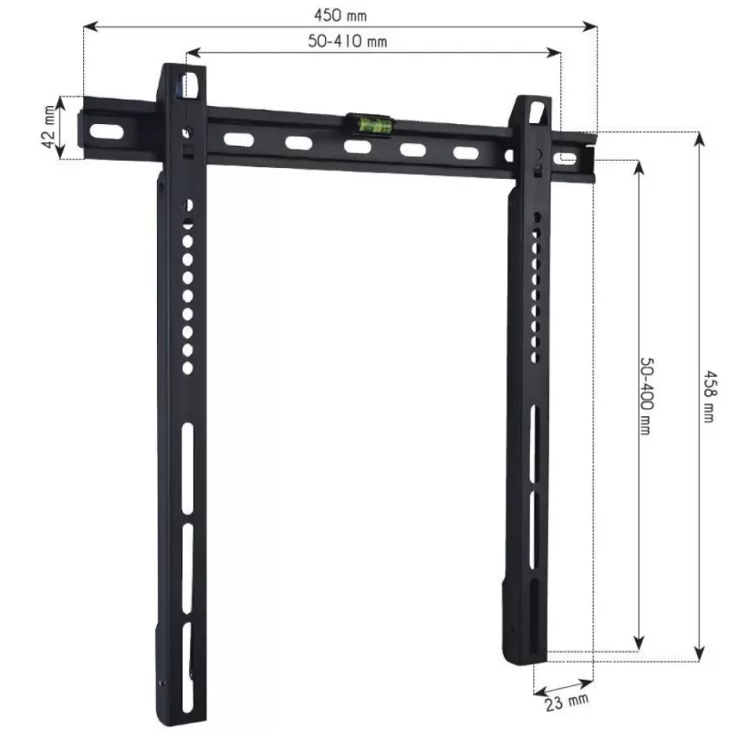 Techly seinale kinnitatav üliõhuke kinnitus LED TV LCD 23-55 must” ICA-PLB 140M