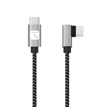 Techly ICOC MU2CC9-005-AL USB-kaabel USB 2.0 0,5 m USB C Hall, Must