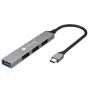 Techly IUSB32-HUB4C-3U2SLS sülearvuti dokkimisjaam/portrepiklaator Juhtmega USB 3.2 Gen 1 (3.1 Gen 1) USB-C Hall