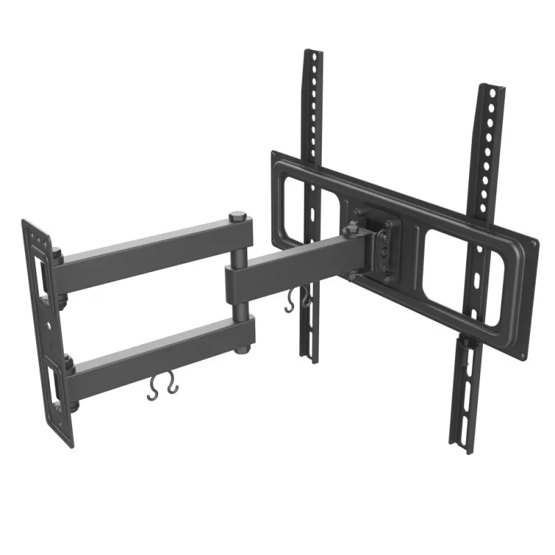 Techly 32–55-tolline täisliigutusega LED-LCD-teleri seinakinnitus, 400 x 400 mm, -15–10°, 10–90°, 180°, teras, must