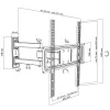 Techly 32–55-tolline täisliigutusega LED-LCD-teleri seinakinnitus, 400 x 400 mm, -15–10°, 10–90°, 180°, teras, must