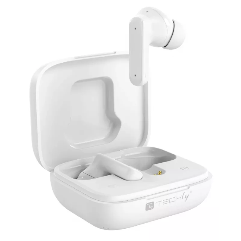 Techly ICC SB-BLT08W kõrvaklapid-peakomplekt Tõeline juhtmevaba stereo (TWS) Kõrvasisesed Kõned/muusika Bluetooth Valge