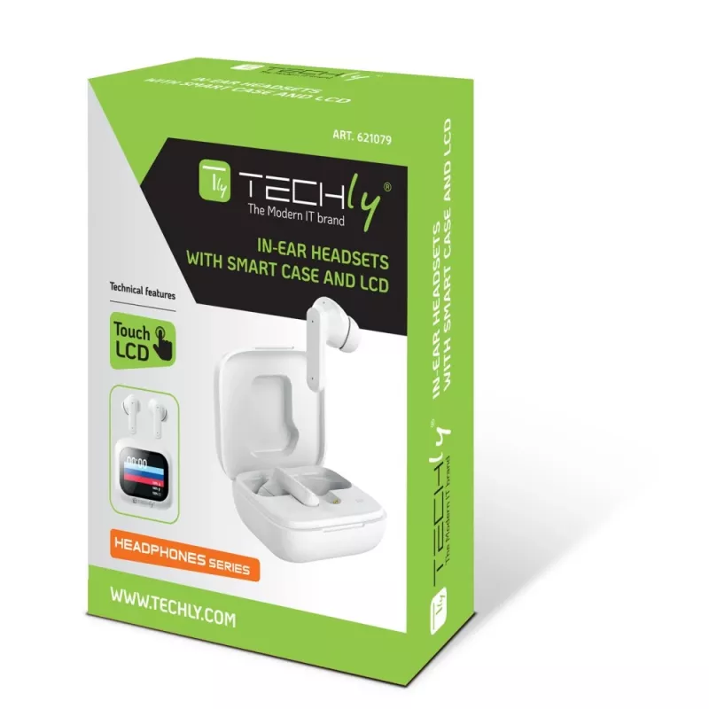Techly ICC SB-BLT08W kõrvaklapid-peakomplekt Tõeline juhtmevaba stereo (TWS) Kõrvasisesed Kõned/muusika Bluetooth Valge