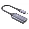 Techly I-USB-VIDEO-C4K videokaabli adapter HDMI Type A (Standard) USB USB-C hõbedane
