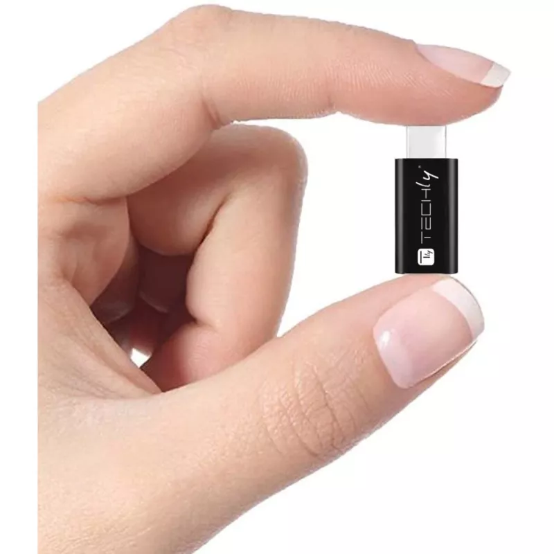 Techly IADAP USBC-MBKT kaabli soovahetusadapter Micro-USB Must