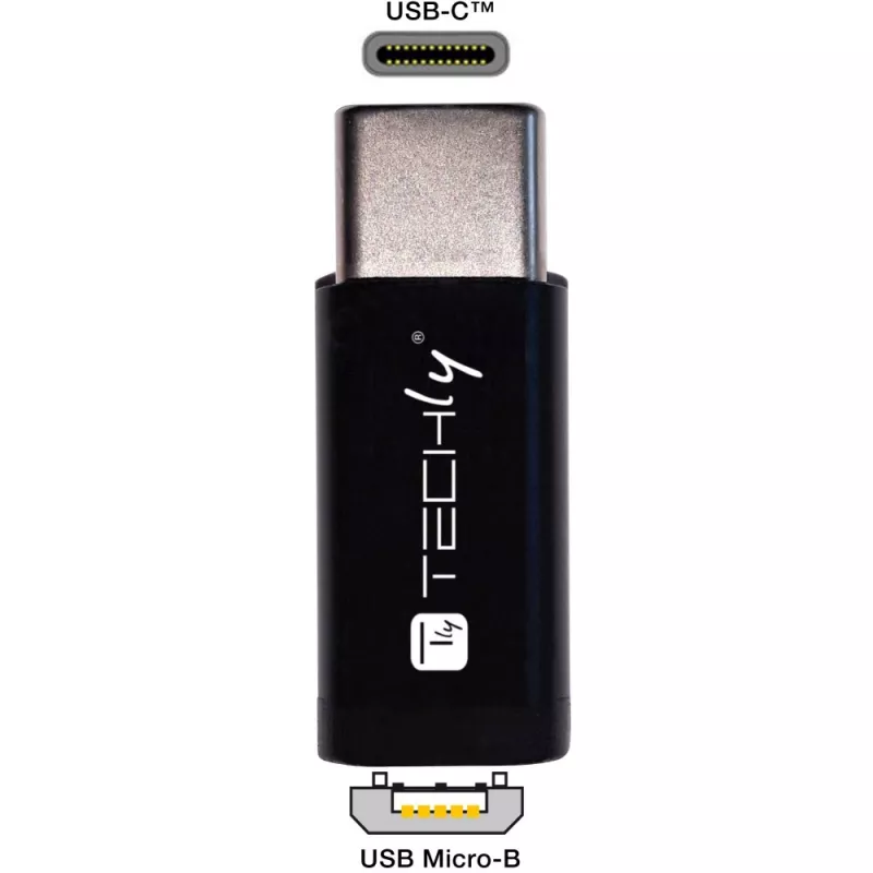 Techly IADAP USBC-MBKT kaabli soovahetusadapter Micro-USB Must