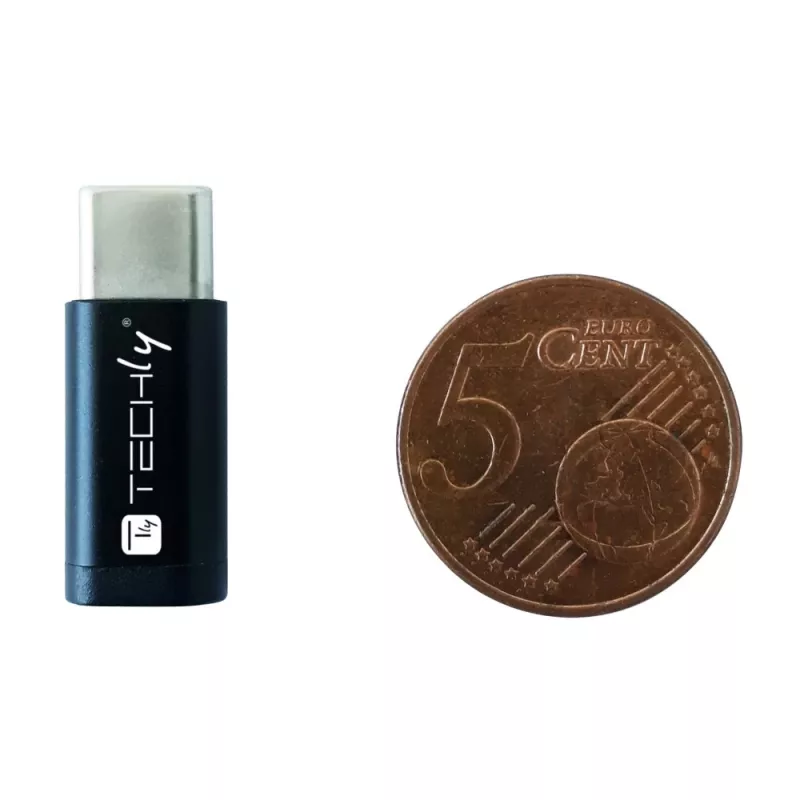 Techly IADAP USBC-MBKT kaabli soovahetusadapter Micro-USB Must