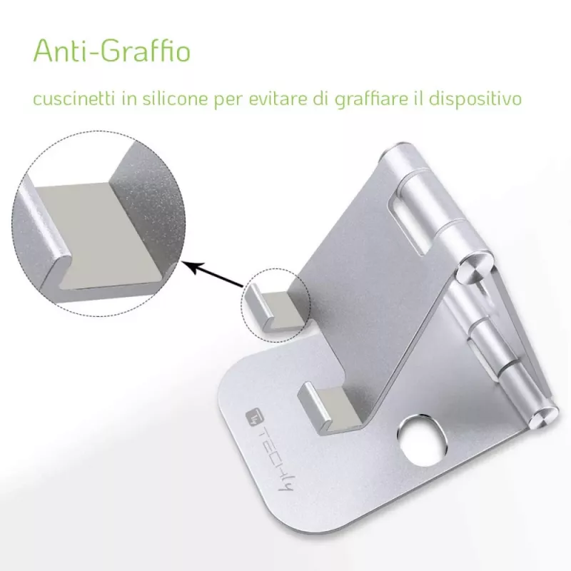 Techly I-SMART-STAND6 hoidik Passiivne hoidik Mobiiltelefon/nutitelefon Hõbedane