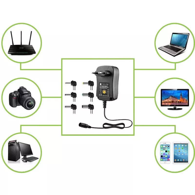Techly IPW-NTS1000G2 toiteadapter/inverter Siseruumidesse 12 W Must