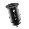 Techly Mini autolaadija 2 porti USB-A Quick Charge 3.0 36W mustas metallis