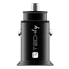 Techly Mini autolaadija 2 porti USB-A Quick Charge 3.0 36W mustas metallis
