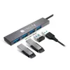 Techly IUSB32-HUB4A-4U3SL sülearvuti dokkimisjaam/portide paljundaja juhtmega USB 3.2 Gen 1 (3.1 Gen 1) Type-A Hall