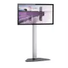Techly põrandastatiiv teleritele 32 inch kuni 65 inch, 165,1 cm (65 inch), 400 x 200 mm, 600 x 400 mm, 90°, Alumiinium, Must, Hõbedane