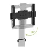 Techly põrandastatiiv teleritele 32 inch kuni 65 inch, 165,1 cm (65 inch), 400 x 200 mm, 600 x 400 mm, 90°, Alumiinium, Must, Hõbedane