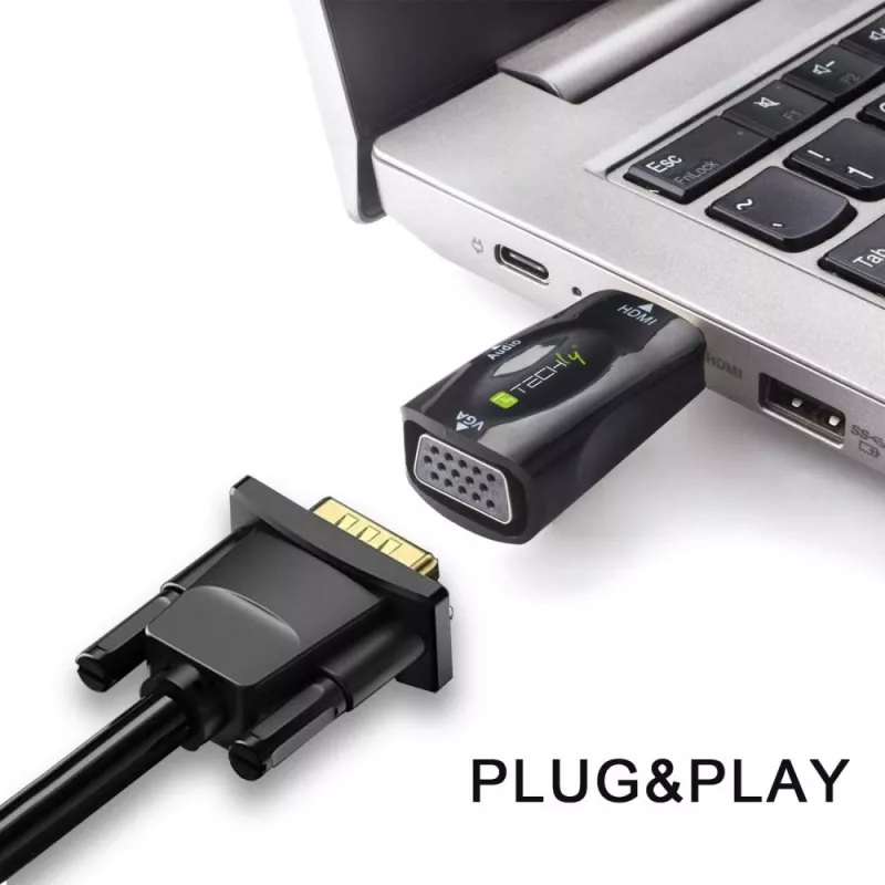 Techly IDATA HDMI-VGA2MABT2 videosignaalimuundur Passiivne videomuundur 1920 x 1080 pikslit