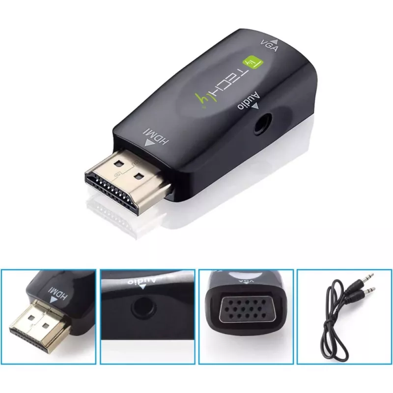 Techly IDATA HDMI-VGA2MABT2 videosignaalimuundur Passiivne videomuundur 1920 x 1080 pikslit