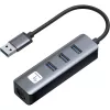 Techly IDATA USB-ETGIGA3AA sülearvuti dokkimisjaam/portide paljundaja Juhtmega USB 3.2 Gen 1 (3.1 Gen 1) Type-A Must, Hõbedane