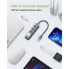 Techly IDATA USB-ETGIGA3AA sülearvuti dokkimisjaam/portide paljundaja Juhtmega USB 3.2 Gen 1 (3.1 Gen 1) Type-A Must, Hõbedane