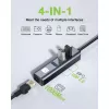 Techly IDATA USB-ETGIGA3CA sülearvuti dokkimisjaam/pordireplikaator Juhtmega USB 3.2 Gen 1 (3.1 Gen 1) Type-A + USB-C Must, Hõbedane