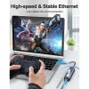 Techly IDATA USB-ETGIGA3CA sülearvuti dokkimisjaam/pordireplikaator Juhtmega USB 3.2 Gen 1 (3.1 Gen 1) Type-A + USB-C Must, Hõbedane