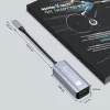 Techly IDATA USB-ETGIGA-CA sülearvuti dokk/pordireplikaator Juhtmega ühendatud USB 3.2 Gen 1 (3.1 Gen 1) USB-C Must, Hõbedane