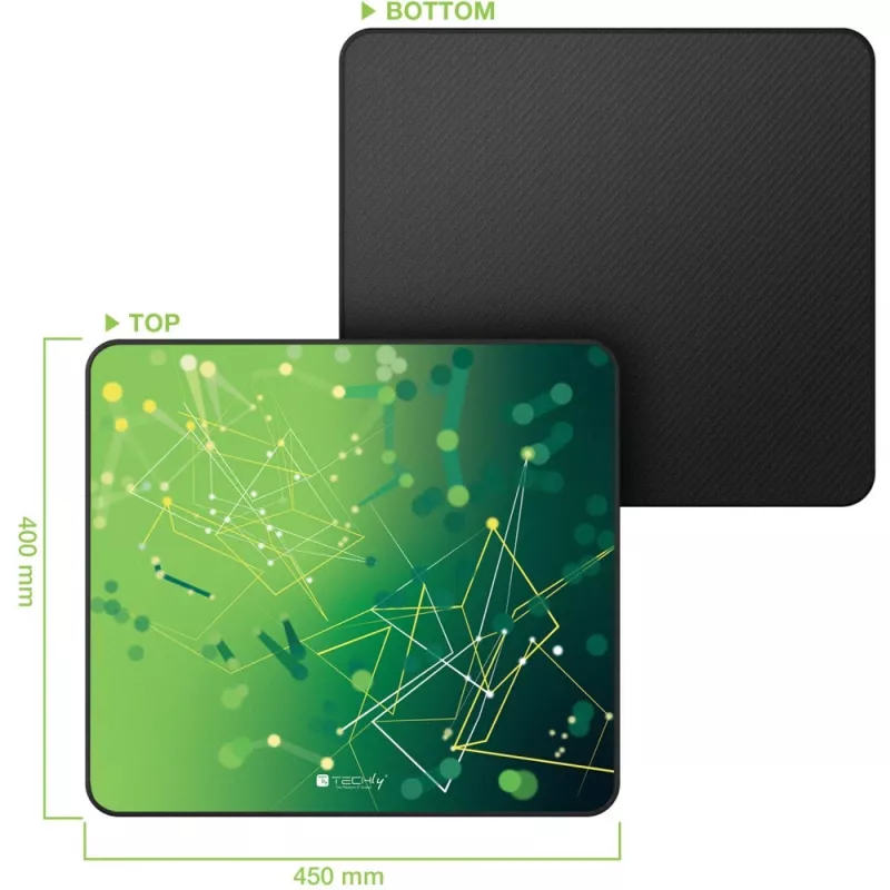 Techly ICA-MP GLASS1 hiirematt Mänguhiirematt Roheline