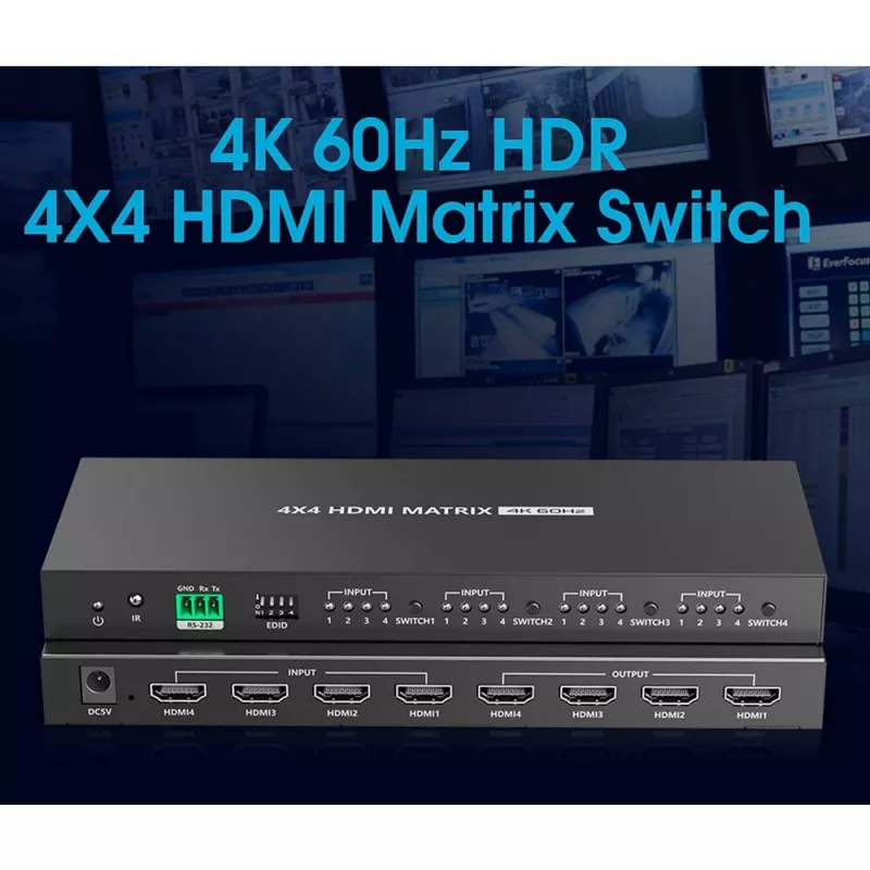 Techly IDATA HDMI-MX44 maatrikslüliti AV maatrikslüliti 4 W