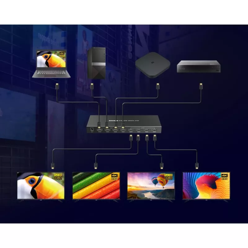 Techly IDATA HDMI-MX44 maatrikslüliti AV maatrikslüliti 4 W