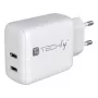 Techly IPW-USB-2C35W mobiilseadmete laadija Sülearvuti, Nutitelefon, Tahvelarvuti Valge Vahelduvvool Kiirlaadimine Toatingimustes