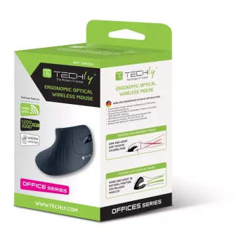 Techly IM 1100-VM-B hiir Meditsiiniline Paremakäeline RF juhtmevaba Optiline 3200 DPI
