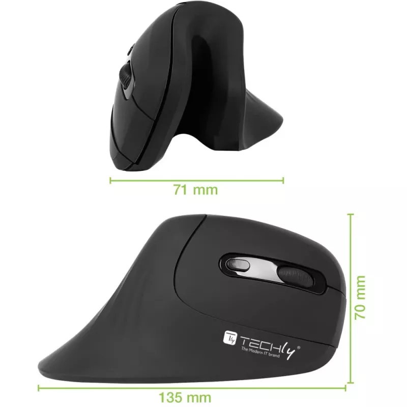 Techly IM 1100-VM-B hiir Meditsiiniline Paremakäeline RF juhtmevaba Optiline 3200 DPI