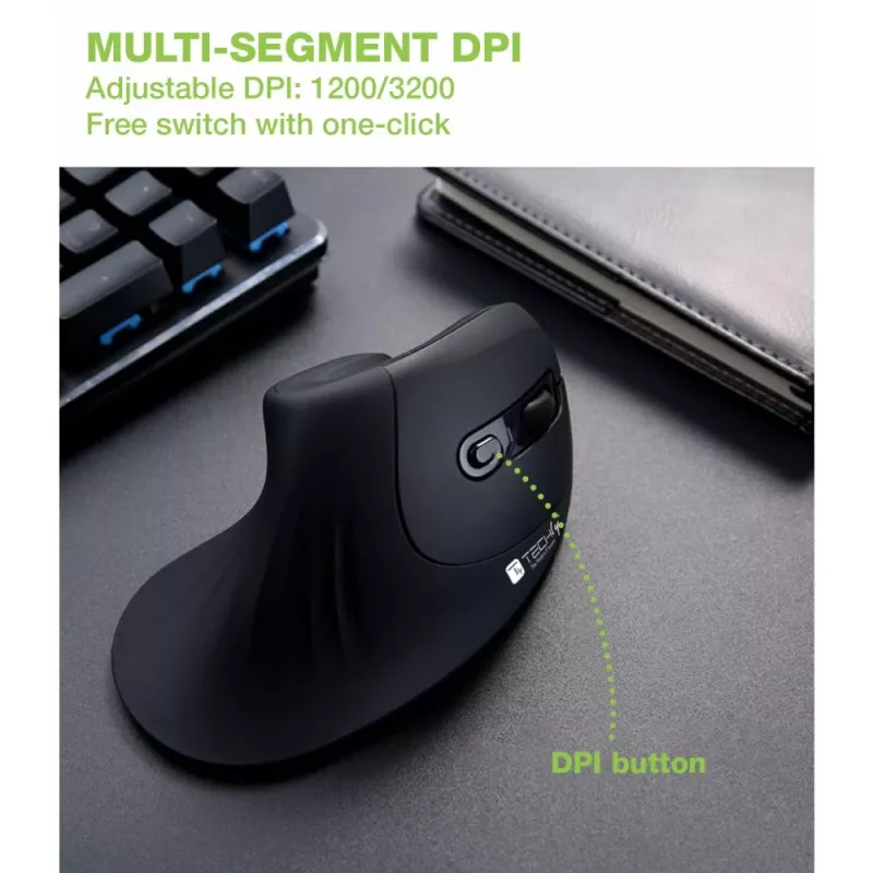 Techly IM 1100-VM-B hiir Meditsiiniline Paremakäeline RF juhtmevaba Optiline 3200 DPI