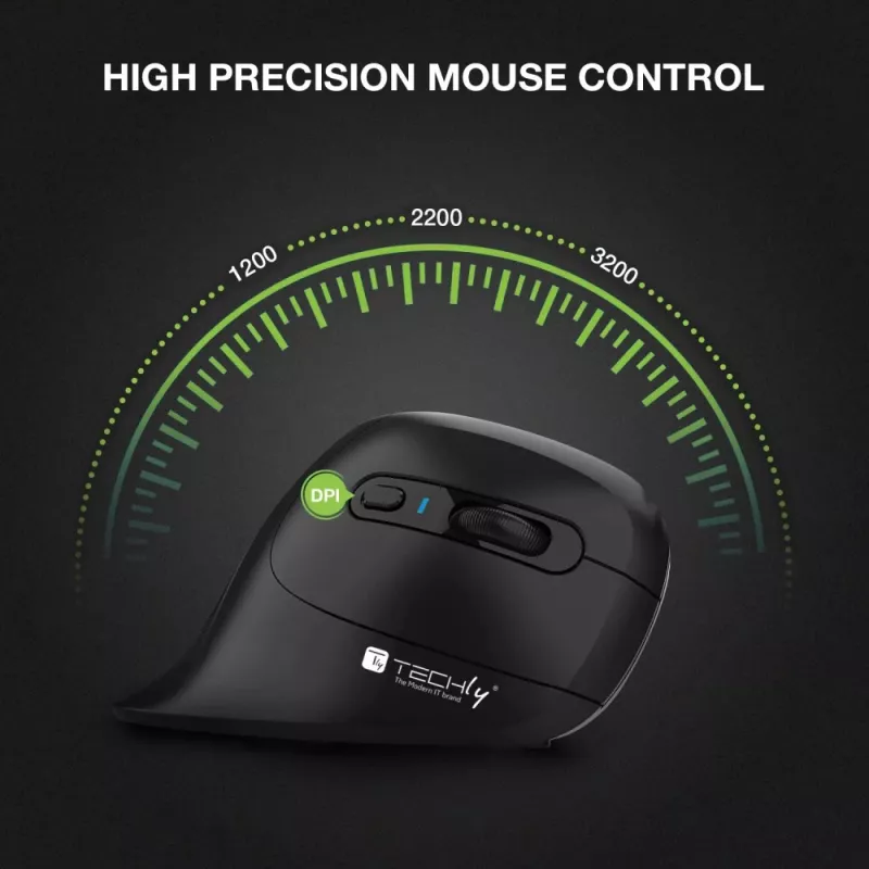 Techly IM 1100-VM-B hiir Meditsiiniline Paremakäeline RF juhtmevaba Optiline 3200 DPI