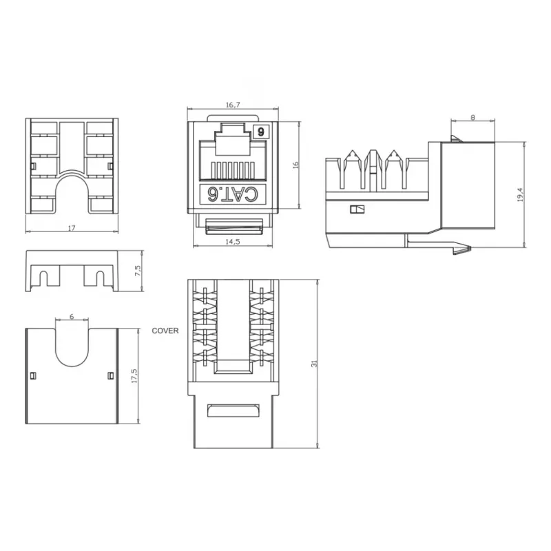 Techly IWP-KIT-C6U90 võtme moodul