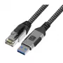 Techly ICOC U3A-RJ45-020 võrgukaabel Hõbedane, Must 2 m Cat6 F/UTP (FTP)
