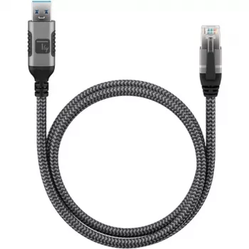 Techly ICOC U3A-RJ45-030 võrgukaabel Hõbedane, Must 3 m Cat6 F/UTP (FTP)