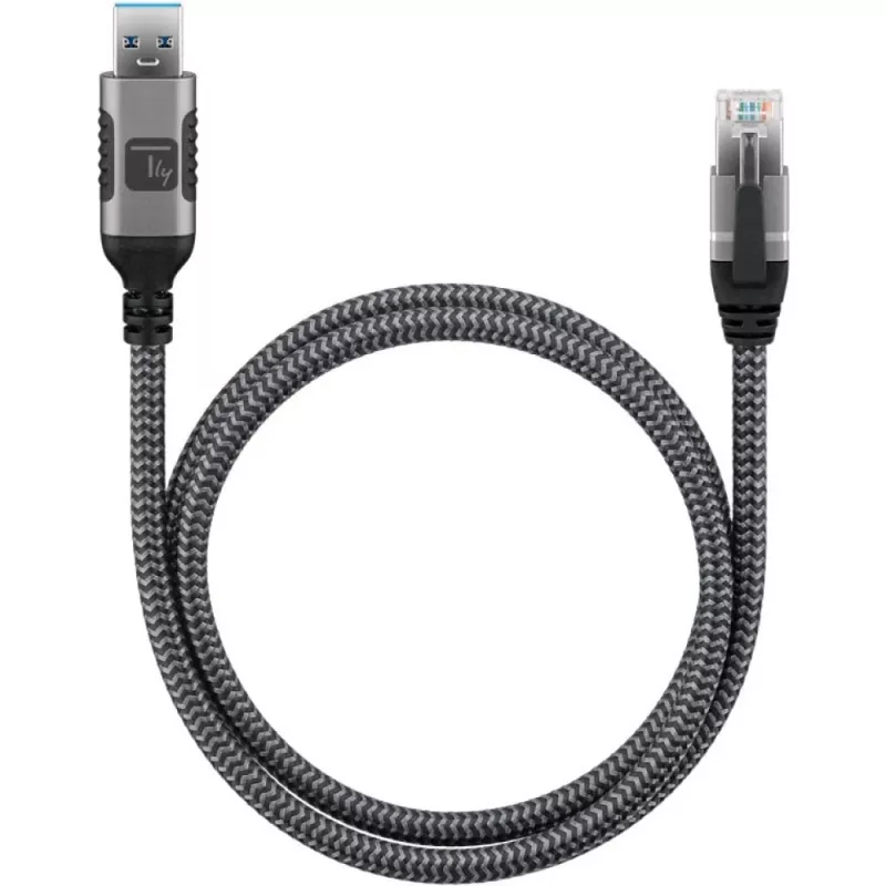 Techly ICOC U3A-RJ45-050 võrgukaabel Hõbedane, Must 5 m Cat6 F/UTP (FTP)